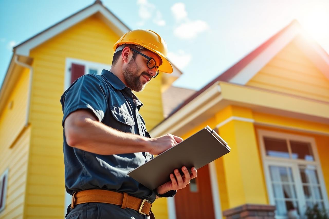Inspection checklist on a clipboard inside a home
