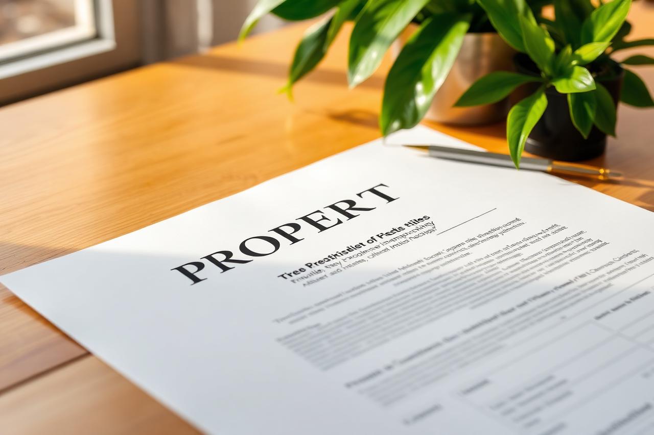 Title documents and a seal on a desk