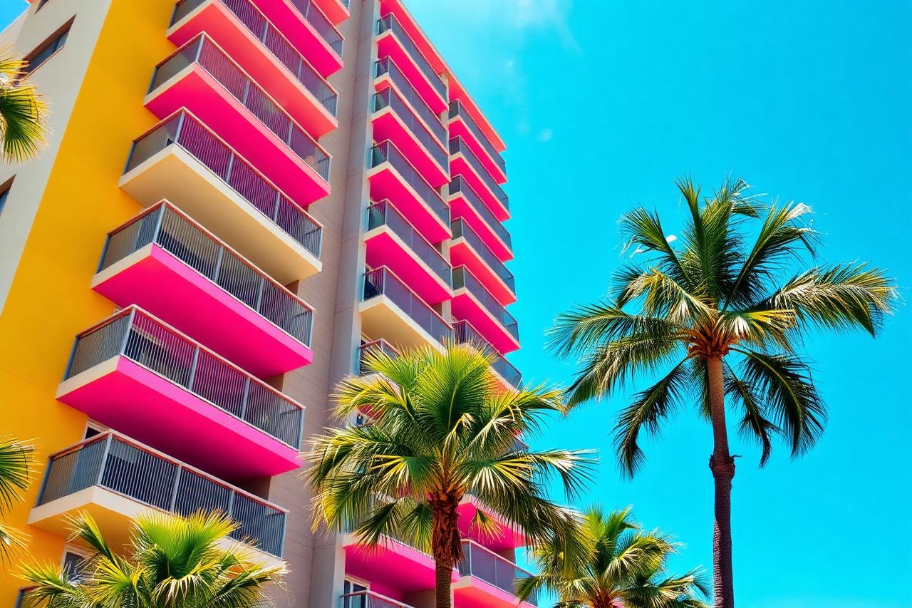 Modern condominium building exterior