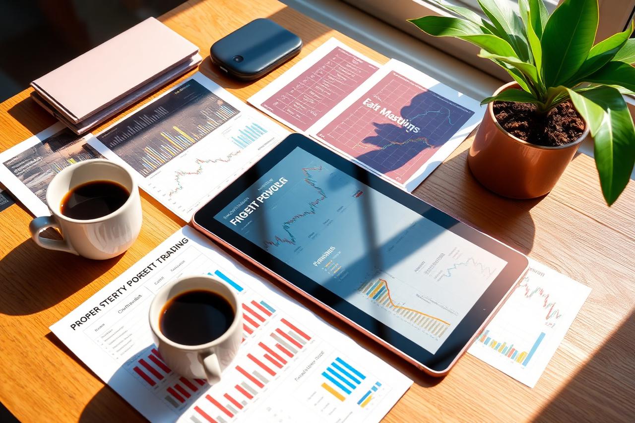 Property performance charts and figures on a desk